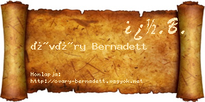 Óváry Bernadett névjegykártya